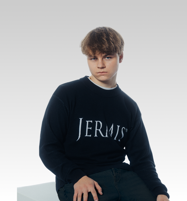 Feinstrickpullover mit Jermis-Schriftzug